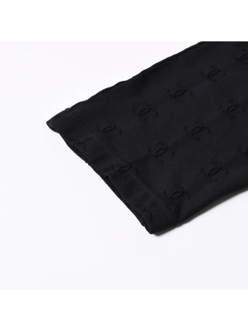 Chanel Camisole Jumpsuit CC Logo Nylon Spandex Black 40